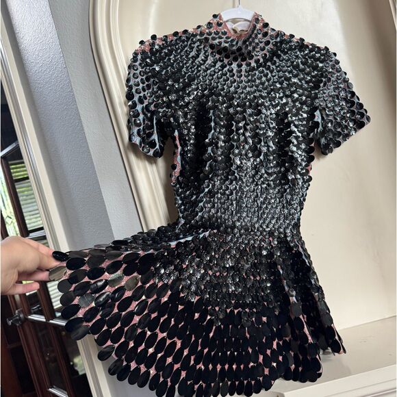 Born in Stockholm Melanie Metallic Party Dress Svart Size Large - Picture 5 of 9